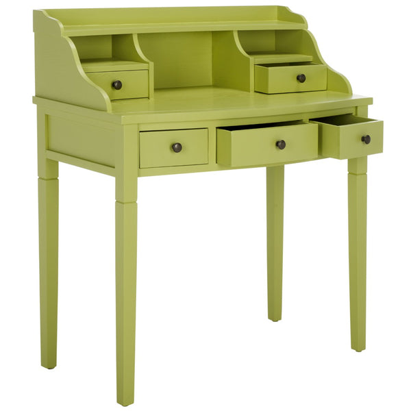 Safavieh Landon Modern 5-Drawer Writing Desk With Stylish Storage For Organized Workspaces And Home Offices Split Pea AMH6516F