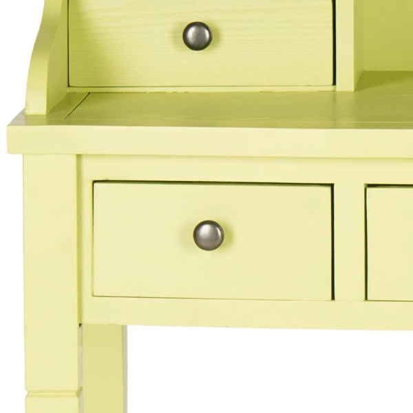 Safavieh Landon Modern 5-Drawer Writing Desk With Stylish Storage For Organized Workspaces And Home Offices Split Pea AMH6516F
