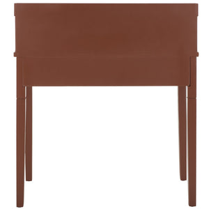 Safavieh Landon Modern 5-Drawer Writing Desk With Stylish Storage For Organized Workspaces And Home Offices Henna Brown AMH6516G