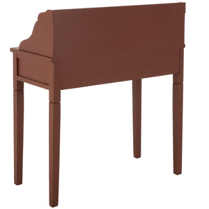 Safavieh Landon Modern 5-Drawer Writing Desk With Stylish Storage For Organized Workspaces And Home Offices Henna Brown AMH6516G