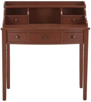 Safavieh Landon Modern 5-Drawer Writing Desk With Stylish Storage For Organized Workspaces And Home Offices Henna Brown AMH6516G