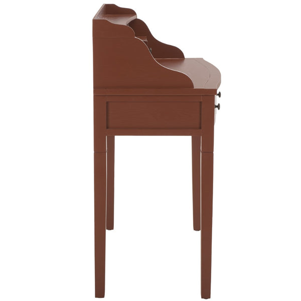 Safavieh Landon Modern 5-Drawer Writing Desk With Stylish Storage For Organized Workspaces And Home Offices Henna Brown AMH6516G