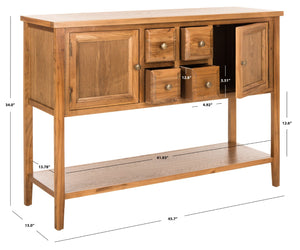 Safavieh Charlotte Elegant Sideboard - Timeless Storage Solution With Display Space For Dining & Living Areas Oak AMH6517A