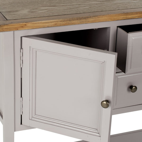 Safavieh Charlotte Elegant Sideboard - Timeless Storage Solution With Display Space For Dining & Living Areas Quartz Grey/Oak Top AMH6517C