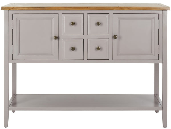 Safavieh Charlotte Elegant Sideboard - Timeless Storage Solution With Display Space For Dining & Living Areas Quartz Grey/Oak Top AMH6517C