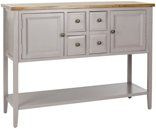 Safavieh Charlotte Elegant Sideboard - Timeless Storage Solution With Display Space For Dining & Living Areas Quartz Grey/Oak Top AMH6517C