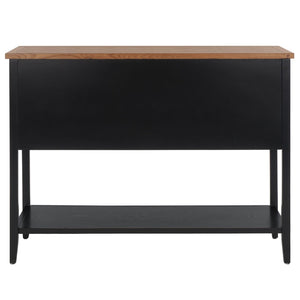 Safavieh Charlotte Elegant Sideboard - Timeless Storage Solution With Display Space For Dining & Living Areas Black/Oak Top AMH6517D
