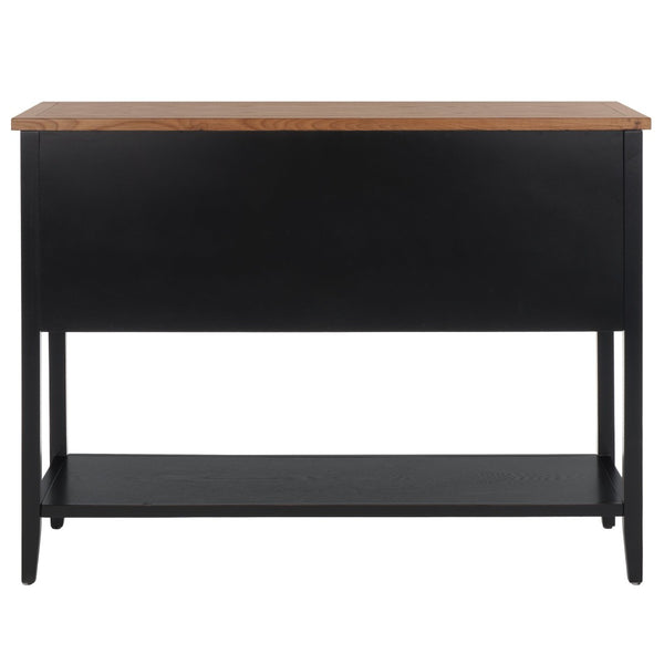Safavieh Charlotte Elegant Sideboard - Timeless Storage Solution With Display Space For Dining & Living Areas Black/Oak Top AMH6517D
