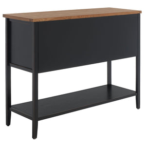 Safavieh Charlotte Elegant Sideboard - Timeless Storage Solution With Display Space For Dining & Living Areas Black/Oak Top AMH6517D