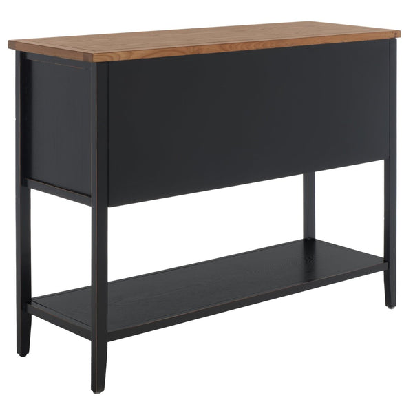 Safavieh Charlotte Elegant Sideboard - Timeless Storage Solution With Display Space For Dining & Living Areas Black/Oak Top AMH6517D