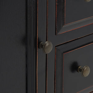 Safavieh Charlotte Elegant Sideboard - Timeless Storage Solution With Display Space For Dining & Living Areas Black/Oak Top AMH6517D