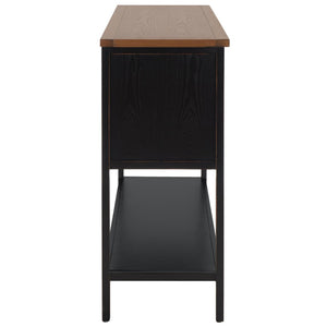 Safavieh Charlotte Elegant Sideboard - Timeless Storage Solution With Display Space For Dining & Living Areas Black/Oak Top AMH6517D