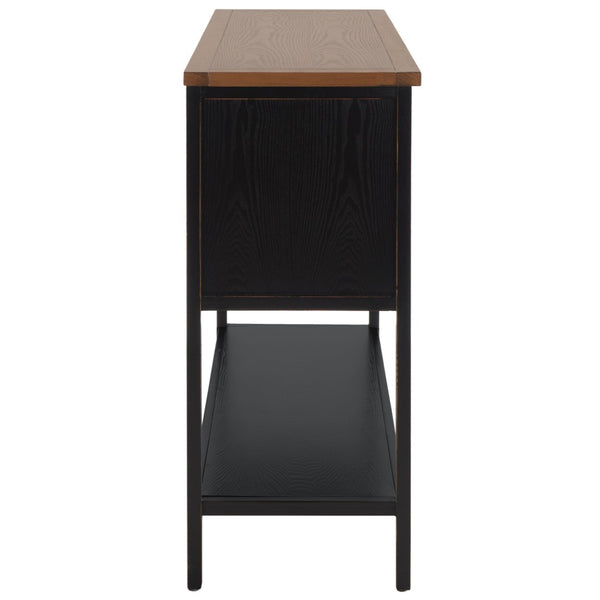 Safavieh Charlotte Elegant Sideboard - Timeless Storage Solution With Display Space For Dining & Living Areas Black/Oak Top AMH6517D