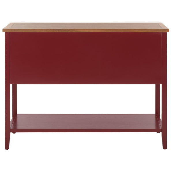 Safavieh Charlotte Elegant Sideboard - Timeless Storage Solution With Display Space For Dining & Living Areas Egyptian Red/Oak Top AMH6517F