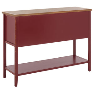 Safavieh Charlotte Elegant Sideboard - Timeless Storage Solution With Display Space For Dining & Living Areas Egyptian Red/Oak Top AMH6517F