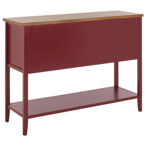 Safavieh Charlotte Elegant Sideboard - Timeless Storage Solution With Display Space For Dining & Living Areas Egyptian Red/Oak Top AMH6517F