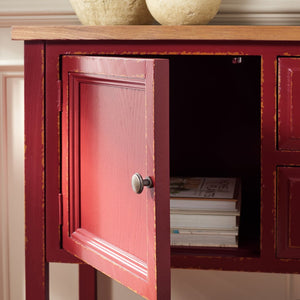 Safavieh Charlotte Elegant Sideboard - Timeless Storage Solution With Display Space For Dining & Living Areas Egyptian Red/Oak Top AMH6517F