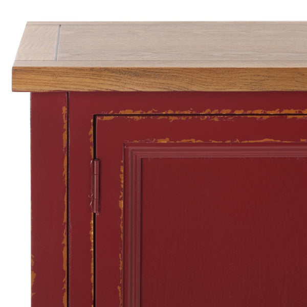 Safavieh Charlotte Elegant Sideboard - Timeless Storage Solution With Display Space For Dining & Living Areas Egyptian Red/Oak Top AMH6517F