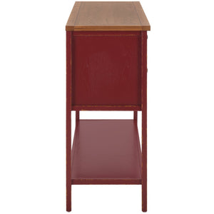 Safavieh Charlotte Elegant Sideboard - Timeless Storage Solution With Display Space For Dining & Living Areas Egyptian Red/Oak Top AMH6517F