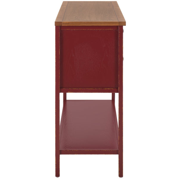 Safavieh Charlotte Elegant Sideboard - Timeless Storage Solution With Display Space For Dining & Living Areas Egyptian Red/Oak Top AMH6517F