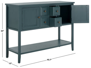 Safavieh Charlotte Elegant Sideboard - Timeless Storage Solution With Display Space For Dining & Living Areas Slate Teal AMH6517G