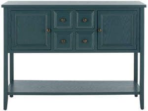 Safavieh Charlotte Elegant Sideboard - Timeless Storage Solution With Display Space For Dining & Living Areas Slate Teal AMH6517G