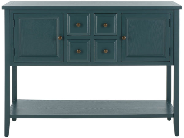 Safavieh Charlotte Elegant Sideboard - Timeless Storage Solution With Display Space For Dining & Living Areas Slate Teal AMH6517G