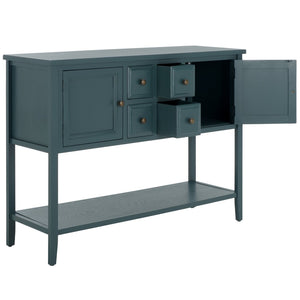 Safavieh Charlotte Elegant Sideboard - Timeless Storage Solution With Display Space For Dining & Living Areas Slate Teal AMH6517G