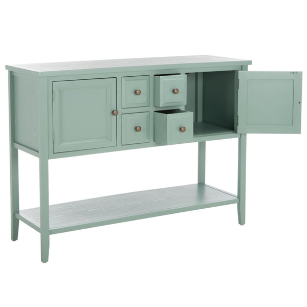 Safavieh Charlotte Elegant Sideboard - Timeless Storage Solution With Display Space For Dining & Living Areas Aqua Smoke AMH6517H