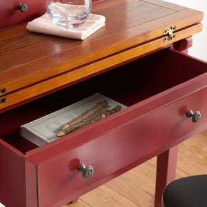 Safavieh Abigail Fold-Down Desk - Elegant Space-Saving Design With Antique Inspiration For Modern Interiors Cherry/Honey Oak AMH6520A