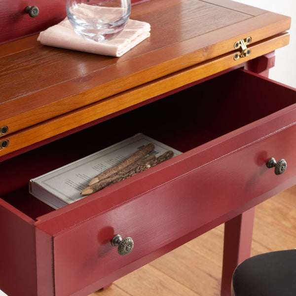 Safavieh Abigail Fold-Down Desk - Elegant Space-Saving Design With Antique Inspiration For Modern Interiors Cherry/Honey Oak AMH6520A