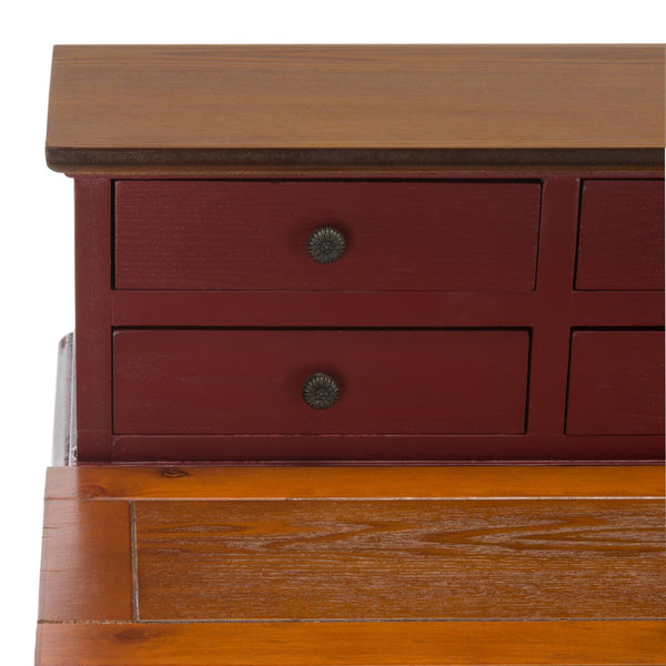 Safavieh Abigail Fold-Down Desk - Elegant Space-Saving Design With Antique Inspiration For Modern Interiors Cherry/Honey Oak AMH6520A
