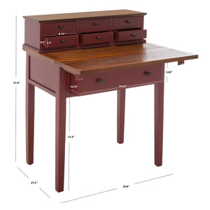 Safavieh Abigail Fold-Down Desk - Elegant Space-Saving Design With Antique Inspiration For Modern Interiors Cherry/Honey Oak AMH6520A
