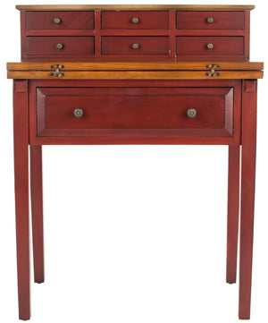 Safavieh Abigail Fold-Down Desk - Elegant Space-Saving Design With Antique Inspiration For Modern Interiors Cherry/Honey Oak AMH6520A
