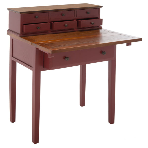 Safavieh Abigail Fold-Down Desk - Elegant Space-Saving Design With Antique Inspiration For Modern Interiors Cherry/Honey Oak AMH6520A
