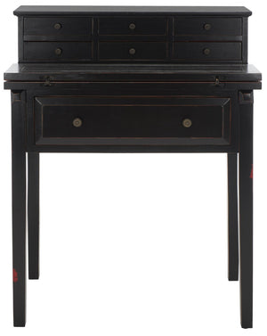 Safavieh Abigail Fold-Down Desk - Elegant Space-Saving Design With Antique Inspiration For Modern Interiors Black AMH6520B