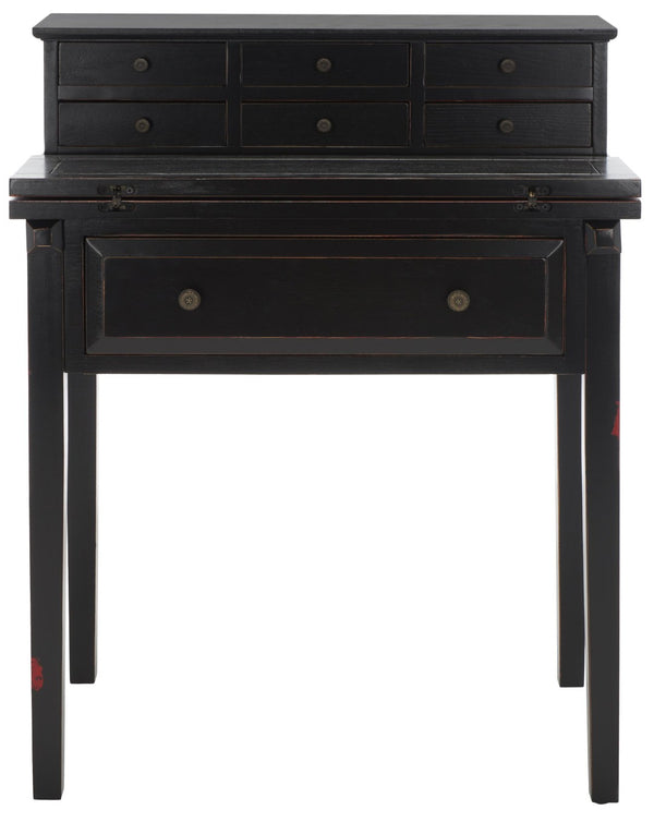 Safavieh Abigail Fold-Down Desk - Elegant Space-Saving Design With Antique Inspiration For Modern Interiors Black AMH6520B