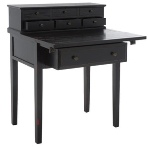 Safavieh Abigail Fold-Down Desk - Elegant Space-Saving Design With Antique Inspiration For Modern Interiors Black AMH6520B