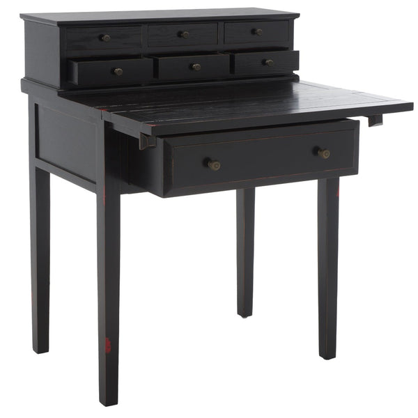 Safavieh Abigail Fold-Down Desk - Elegant Space-Saving Design With Antique Inspiration For Modern Interiors Black AMH6520B