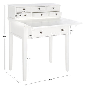Safavieh Abigail Fold-Down Desk - Elegant Space-Saving Design With Antique Inspiration For Modern Interiors White AMH6520D