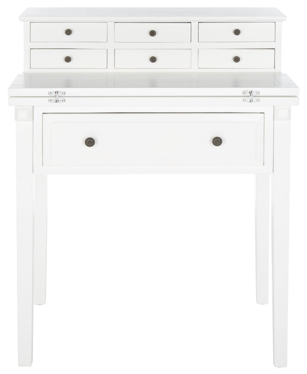 Safavieh Abigail Fold-Down Desk - Elegant Space-Saving Design With Antique Inspiration For Modern Interiors White AMH6520D