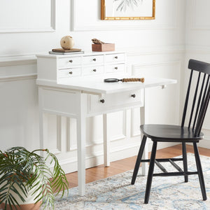 Safavieh Abigail Fold-Down Desk - Elegant Space-Saving Design With Antique Inspiration For Modern Interiors White AMH6520D
