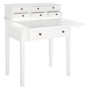 Safavieh Abigail Fold-Down Desk - Elegant Space-Saving Design With Antique Inspiration For Modern Interiors White AMH6520D