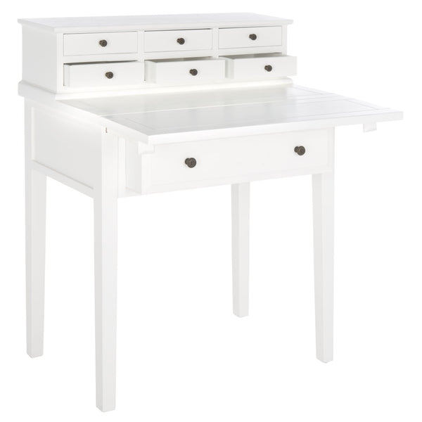 Safavieh Abigail Fold-Down Desk - Elegant Space-Saving Design With Antique Inspiration For Modern Interiors White AMH6520D