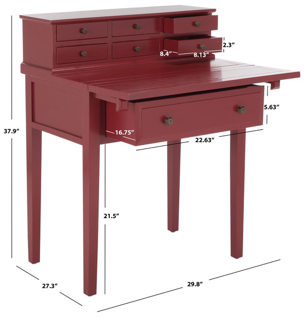 Safavieh Abigail Fold-Down Desk - Elegant Space-Saving Design With Antique Inspiration For Modern Interiors Cherry AMH6520E