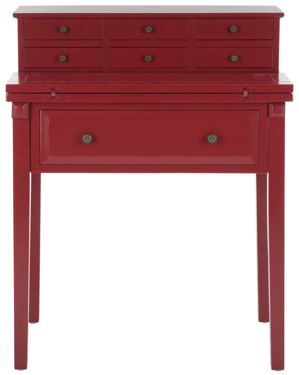 Safavieh Abigail Fold-Down Desk - Elegant Space-Saving Design With Antique Inspiration For Modern Interiors Cherry AMH6520E