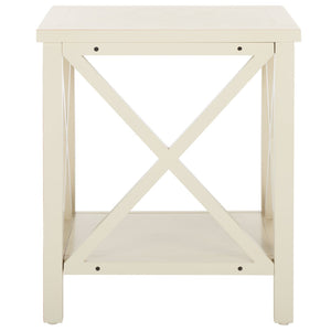 Safavieh Candence Cross Back End Table – Timeless Accent Table With Lower Shelf & Charming X-Side Design White AMH6523A