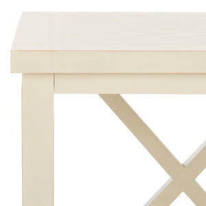 Safavieh Candence Cross Back End Table – Timeless Accent Table With Lower Shelf & Charming X-Side Design White AMH6523A