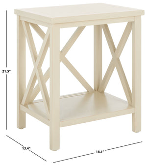 Safavieh Candence Cross Back End Table – Timeless Accent Table With Lower Shelf & Charming X-Side Design White AMH6523A
