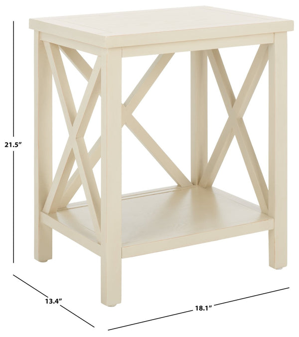 Safavieh Candence Cross Back End Table – Timeless Accent Table With Lower Shelf & Charming X-Side Design White AMH6523A